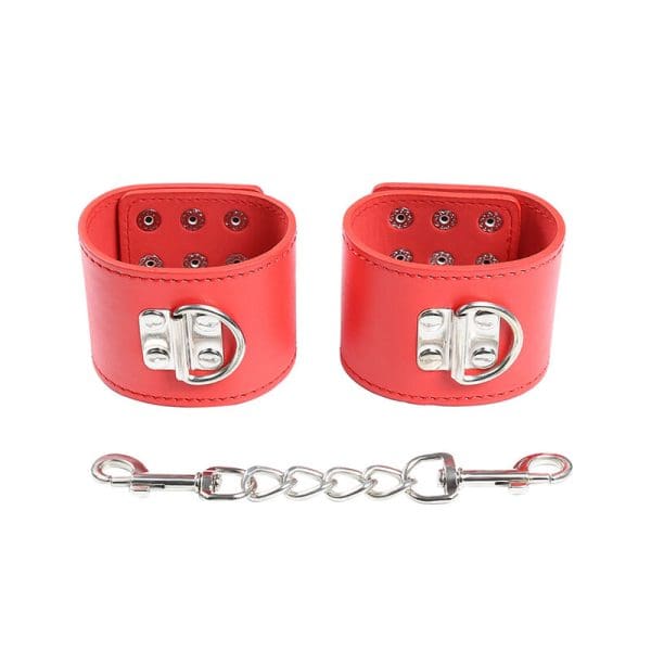 OHMAMA FETISH - RED HANDCUFFS WITH SNAP CLOSURE 9